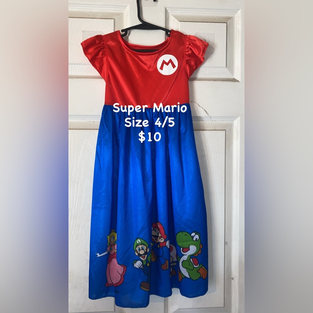 Super Mario Kids Dress - Red and Blue